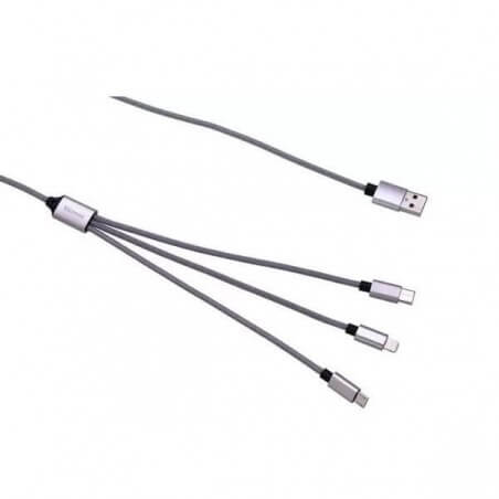 CABLE CHARGE 3-IN-1 TYPE C/MICRO B/LIGHTNING