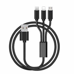 CABLE FAST CHARGE 3 EN 1 TYPE C/MICRO B/LIGHTNING
