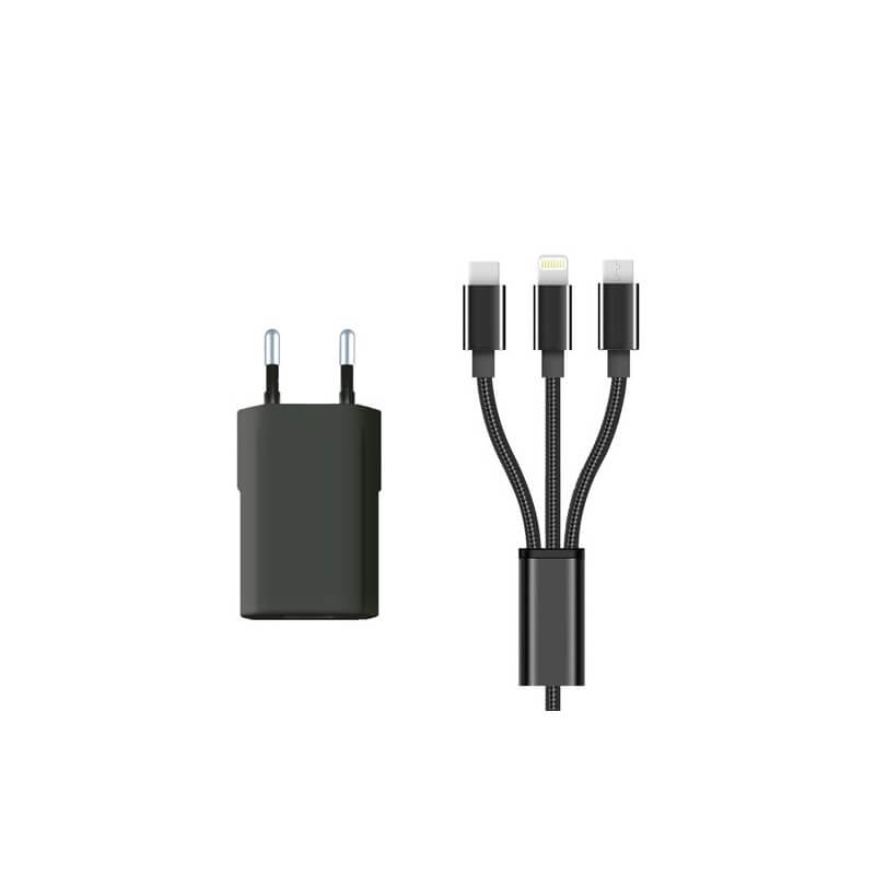 PACK CABLE 3 EN 1 + ADAPTATEUR SECTEUR